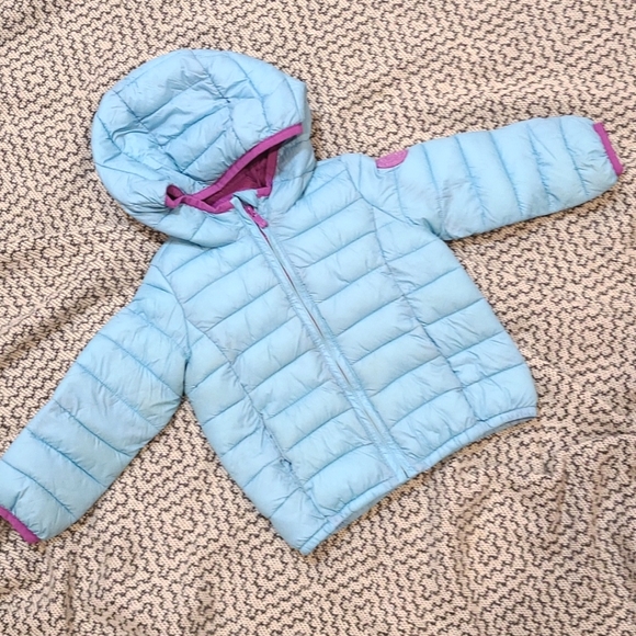 Gap Midweight Powder Blue Puffer with Purple Detail Size 2 - Picture 1 of 5